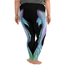Load image into Gallery viewer, Shimmering Mermaid Tail Plus Size Leggings - Scuba Sisters Diving Apparel