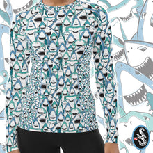 Load image into Gallery viewer, Happiest Sharks Women's Rash Guard