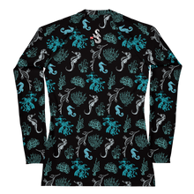Load image into Gallery viewer, Sea Horse Scuba Rash Guard by Scuba Sisters