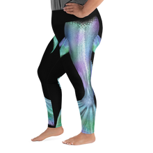 Load image into Gallery viewer, Shimmering Mermaid Tail Plus Size Leggings - Scuba Sisters Diving Apparel