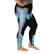 Load image into Gallery viewer, Shimmering Mermaid Tail Plus Size Leggings - Scuba Sisters Diving Apparel