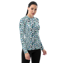 Load image into Gallery viewer, Happiest Sharks Women's Rash Guard - Warehouse