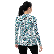Load image into Gallery viewer, Happiest Sharks Women's Rash Guard - Warehouse