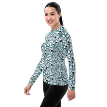 Load image into Gallery viewer, Happiest Sharks Women's Rash Guard - Warehouse
