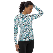Load image into Gallery viewer, Happiest Sharks Women's Rash Guard - Warehouse