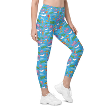 Load image into Gallery viewer, Woman wearing Happiest Ocean Pocket Leggings for scuba diving, snorkeling, paddleboarding, and other water sports adventures