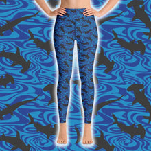Load image into Gallery viewer, Hammerhead Shark Leggings - High Waist - Scuba Sisters Diving Apparel