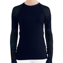 Load image into Gallery viewer, Moonrise Puffer Women's Rash Guard - Scuba Sisters Diving Apparel