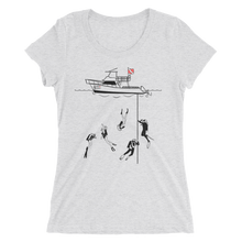 Load image into Gallery viewer, Diving With My Scuba Sisters Tee - Fitted Scoopneck - Scuba Sisters Diving Apparel