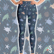 Load image into Gallery viewer, Sea Turtle High Waist Leggings by Scuba Sisters