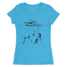 Load image into Gallery viewer, Diving With My Scuba Sisters Tee - Fitted Scoopneck - Scuba Sisters Diving Apparel