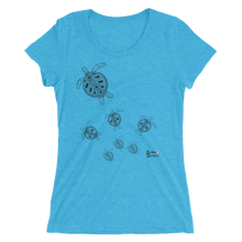 Load image into Gallery viewer, Turtle Crossing Tee - Fitted Scoopneck - Scuba Sisters Diving Apparel