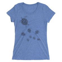 Load image into Gallery viewer, Turtle Crossing Tee - Fitted Scoopneck - Scuba Sisters Diving Apparel