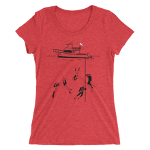 Load image into Gallery viewer, Diving With My Scuba Sisters Tee - Fitted Scoopneck - Scuba Sisters Diving Apparel