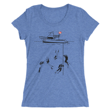Load image into Gallery viewer, Diving With My Scuba Sisters Tee - Fitted Scoopneck - Scuba Sisters Diving Apparel