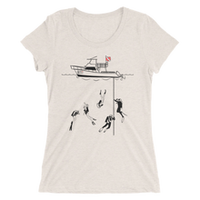 Load image into Gallery viewer, Diving With My Scuba Sisters Tee - Fitted Scoopneck - Scuba Sisters Diving Apparel