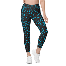 Load image into Gallery viewer, Front view of Beautiful Bioluminescence Pocket Leggings with ocean-inspired desig
