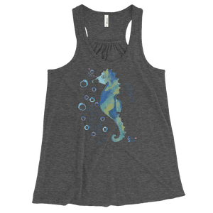 Bubbly Seahorse Tank - Flowy Racerback - Scuba Sisters Diving Apparel