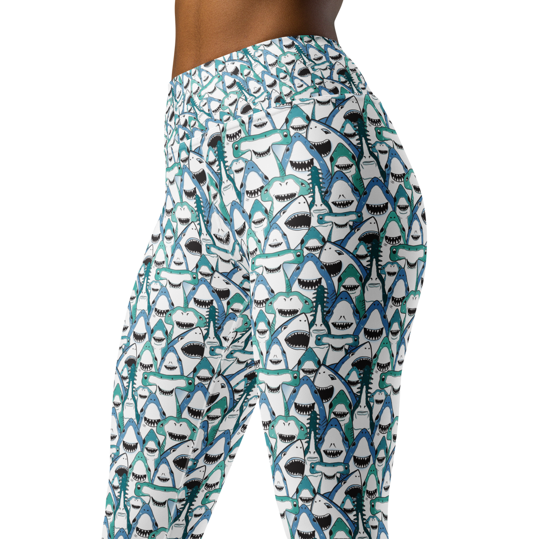 Happiest Sharks Leggings - High Waist - Warehouse