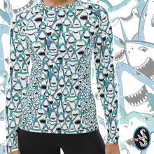 Load image into Gallery viewer, Happiest Sharks Women&#39;s Rash Guard