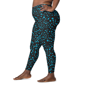 Side view of plus size Beautiful Bioluminescence Pocket Leggings with pocket detail