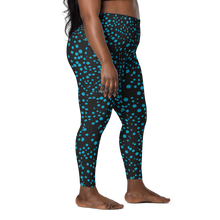 Load image into Gallery viewer, Plus size high-waisted Beautiful Bioluminescence Pocket Leggings for scuba and water sports