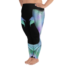 Load image into Gallery viewer, Shimmering Mermaid Tail Plus Size Leggings - Scuba Sisters Diving Apparel