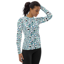 Load image into Gallery viewer, Happiest Sharks Women&#39;s Rash Guard