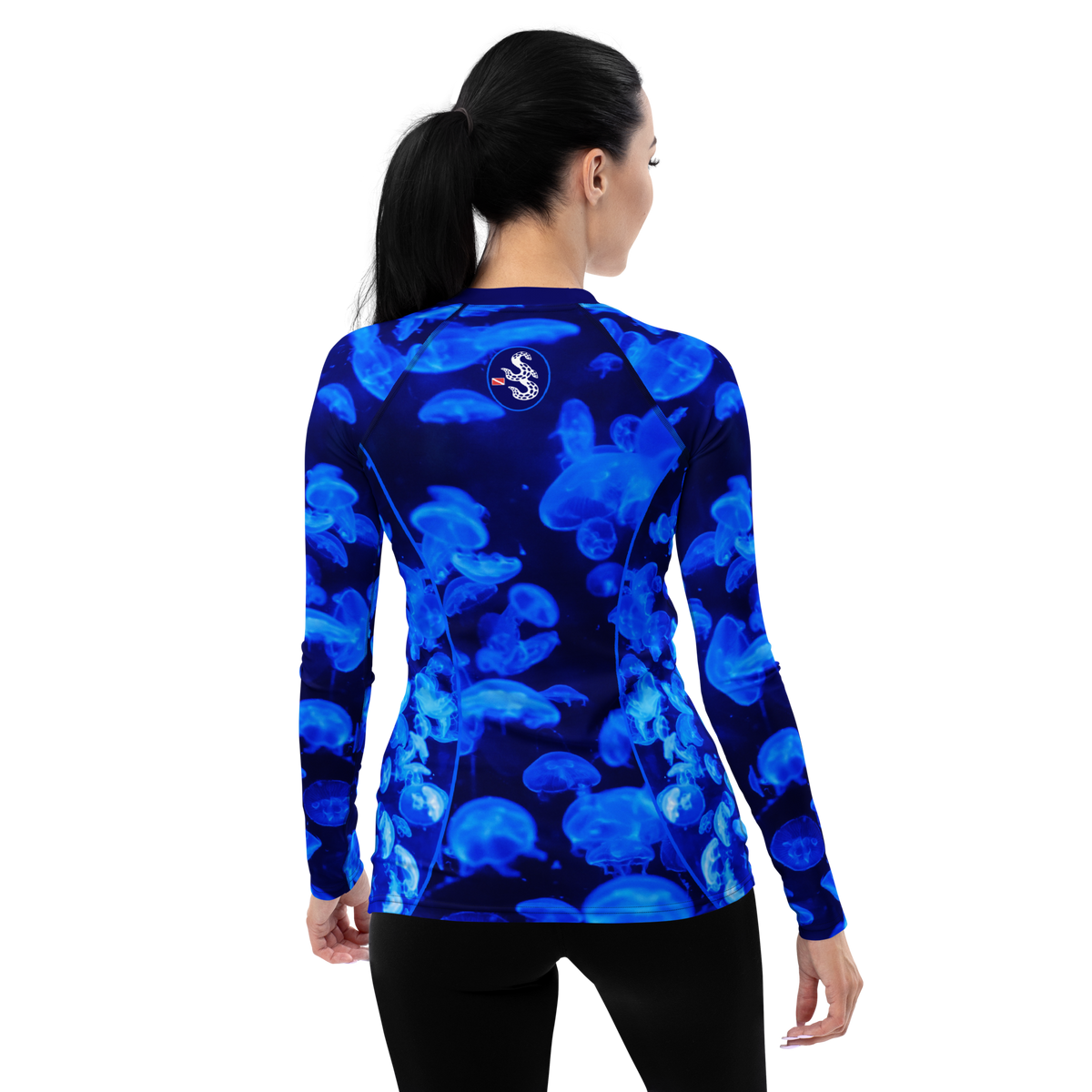 Jellyfish Bloom Whirl Women's Rash Guard | Scuba Sisters Warehouse