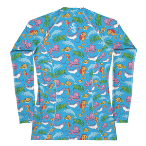 Flat View of Happiest Ocean Rash Guard