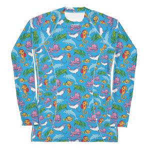 Flat View of Happiest Ocean Rash Guard