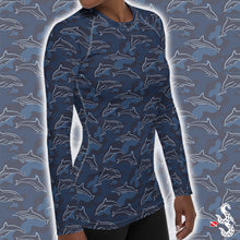 Load image into Gallery viewer, Dolphin Rash Guard Women by Scuba Sisters