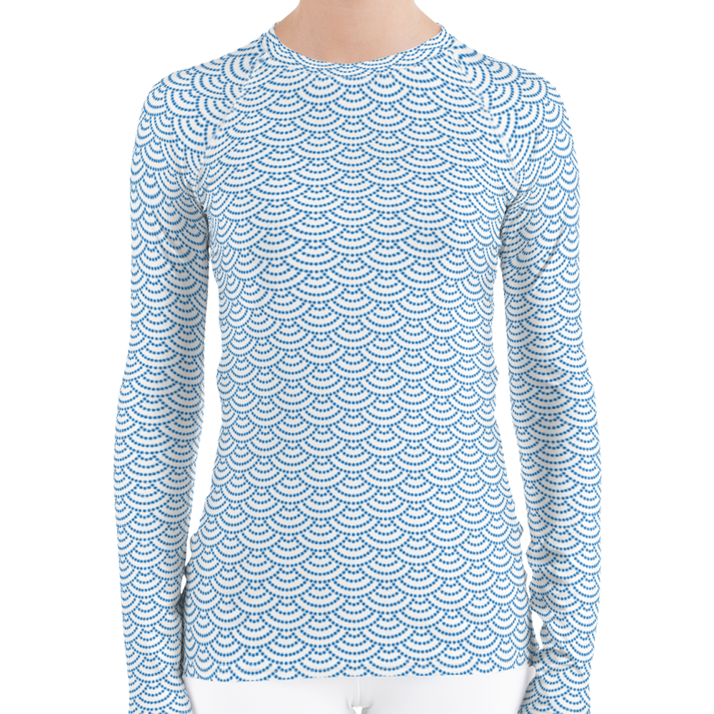 Fish Pattern Rash Guard Fish Scale Mermaid Women's Rash Guard | Scuba Sisters