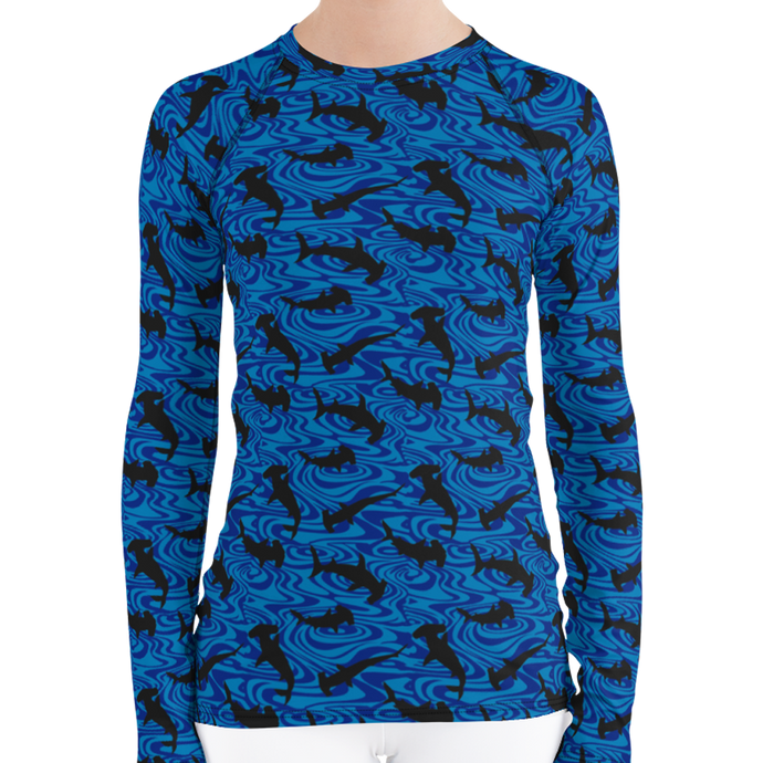 Hammerhead Shark Rash Guard for Women by Scuba Sisters