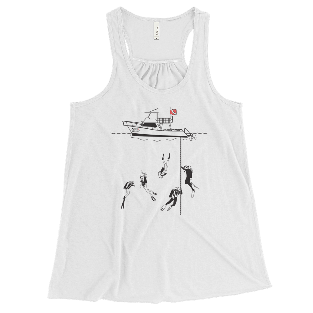 Diving with My Scuba Sisters Tank - Flowy Racerback - Scuba Sisters Diving Apparel