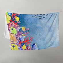 Load image into Gallery viewer, Ocean Reef Throw Blanket with Scuba Diver