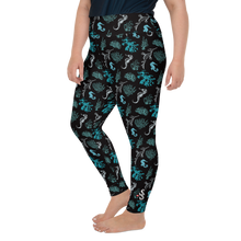 Load image into Gallery viewer, Plus Size Scuba Diving Leggings Seahorse Design for Women