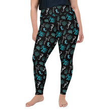 Load image into Gallery viewer, Plus Size Swim Leggings Seahorse Print by Scuba Sisters