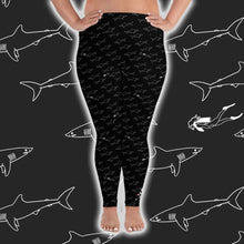 Load image into Gallery viewer, Shark Divers Plus Size Leggings - Scuba Sisters Diving Apparel