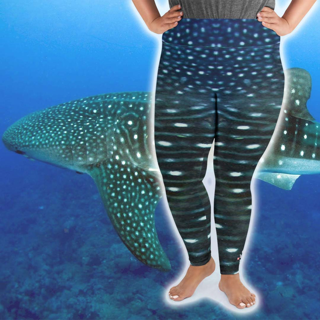 Whale Shark Plus Size Leggings - Scuba Sisters Diving Apparel