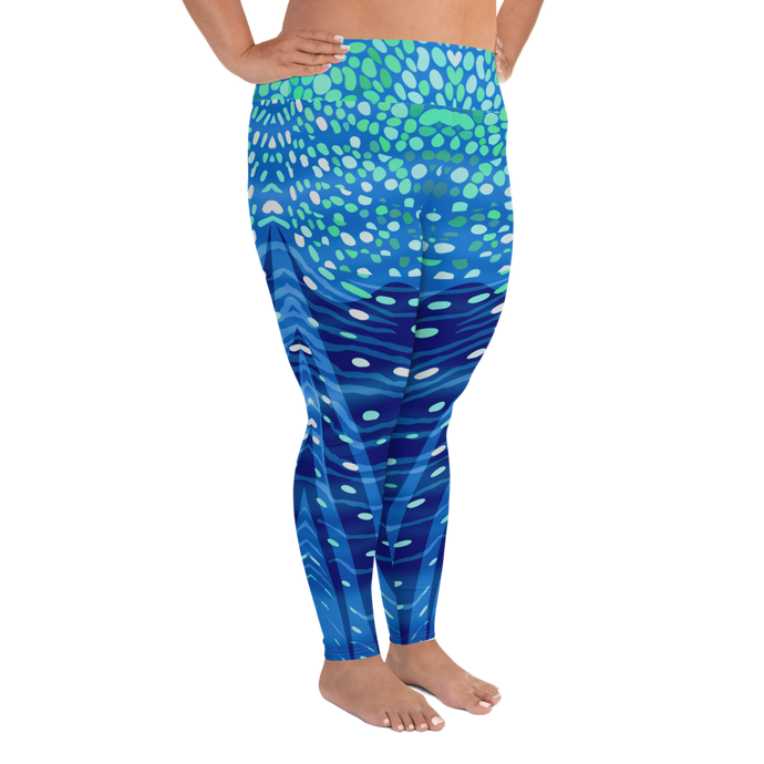Whale Shark Plus Size Leggings - Pop Style - Scuba Sisters Diving Apparel