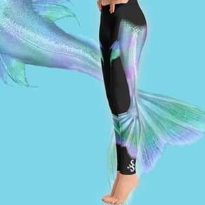 Shimmering Mermaid Tail Leggings - Scuba Sisters Diving Apparel