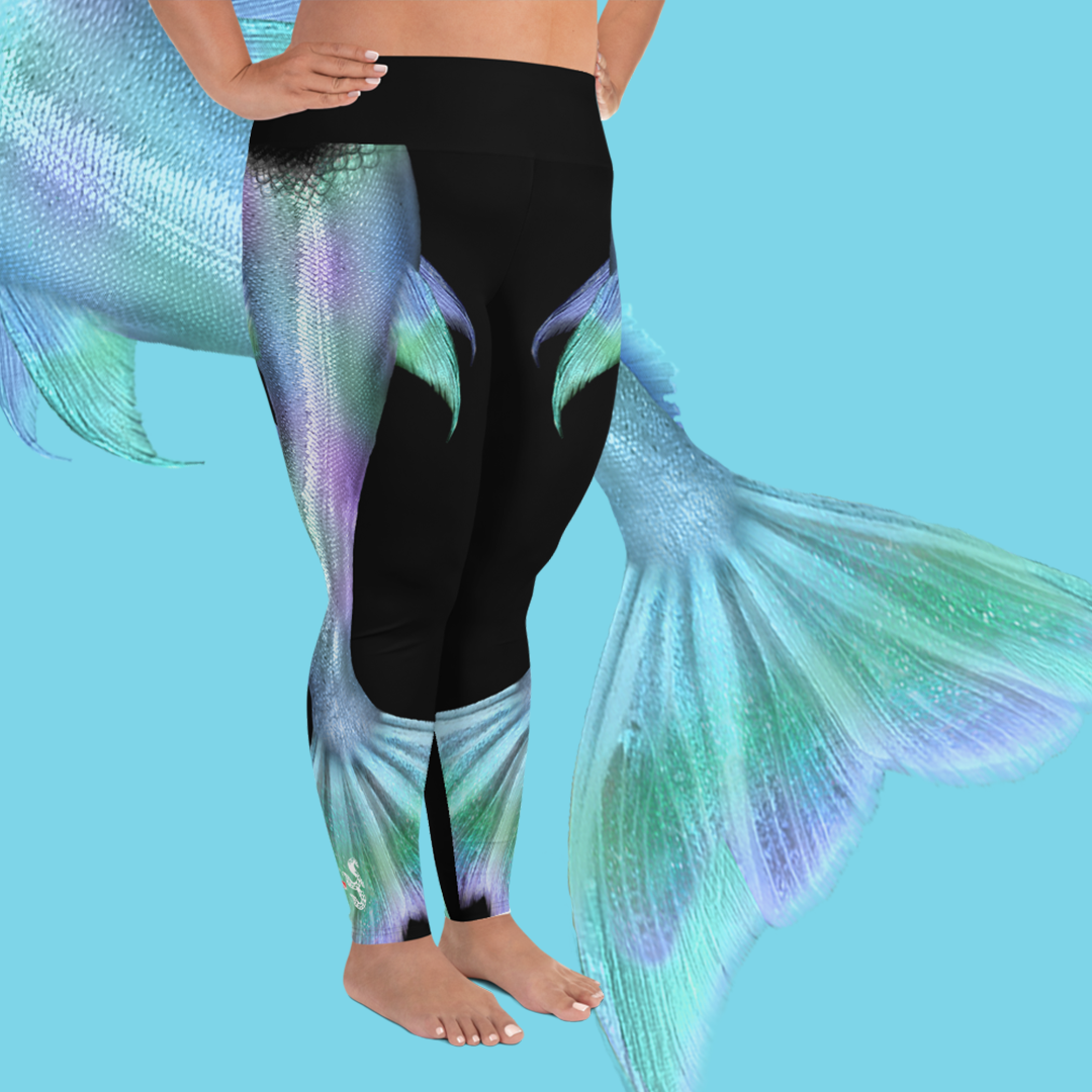 Shimmering Mermaid Plus Size Leggings Scuba Sisters