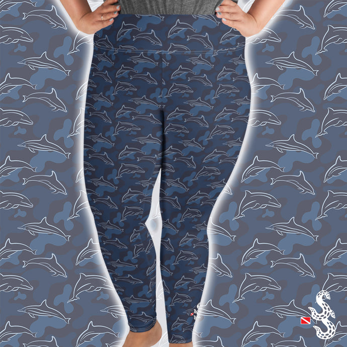 Scuba Leggings for Women Dolphin Print