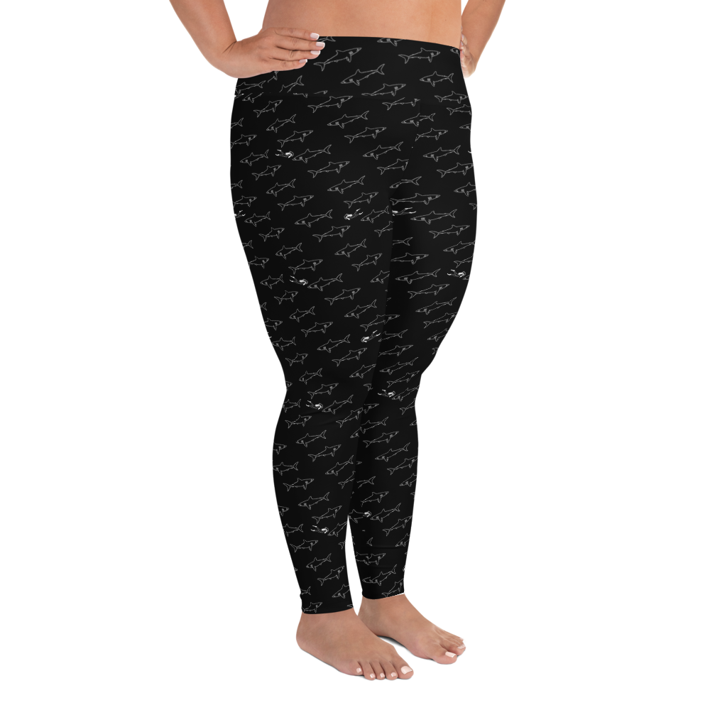 Shark Divers Plus Size Leggings - Scuba Sisters Diving Apparel