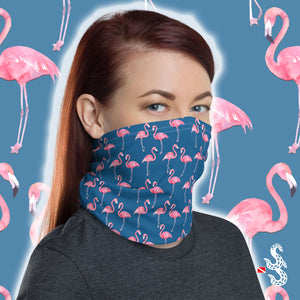 Flamingo Face Cover and Neck Gaiter by Scuba Sisters