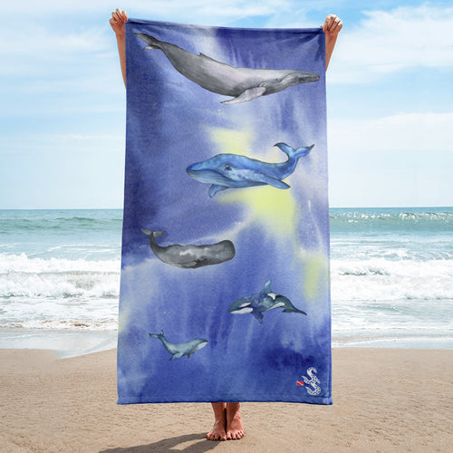 Whale Beach Towel by Scuba Sisters