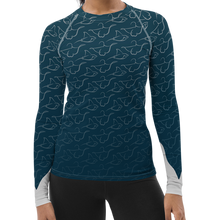 Load image into Gallery viewer, Womens Rash Guard for Scuba Diving Manta Ray Design