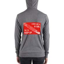 Load image into Gallery viewer, Women&#39;s Scuba Diving Zip Hoodie by Scuba Sisters