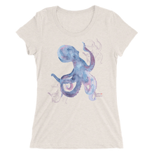 Load image into Gallery viewer, Shadow Octopus Tee - Fitted Scoopneck - Scuba Sisters Diving Apparel